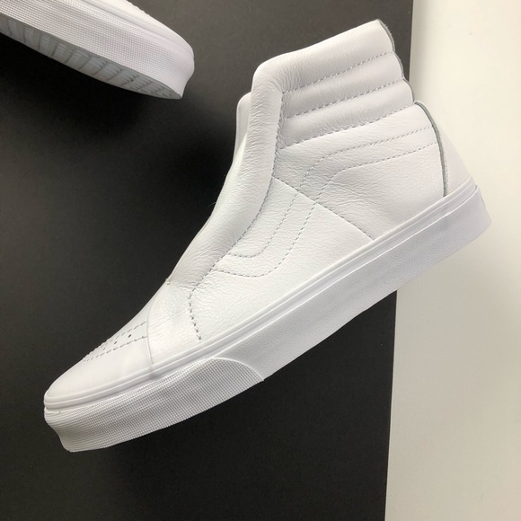 vans sk8 hi reissue white leather